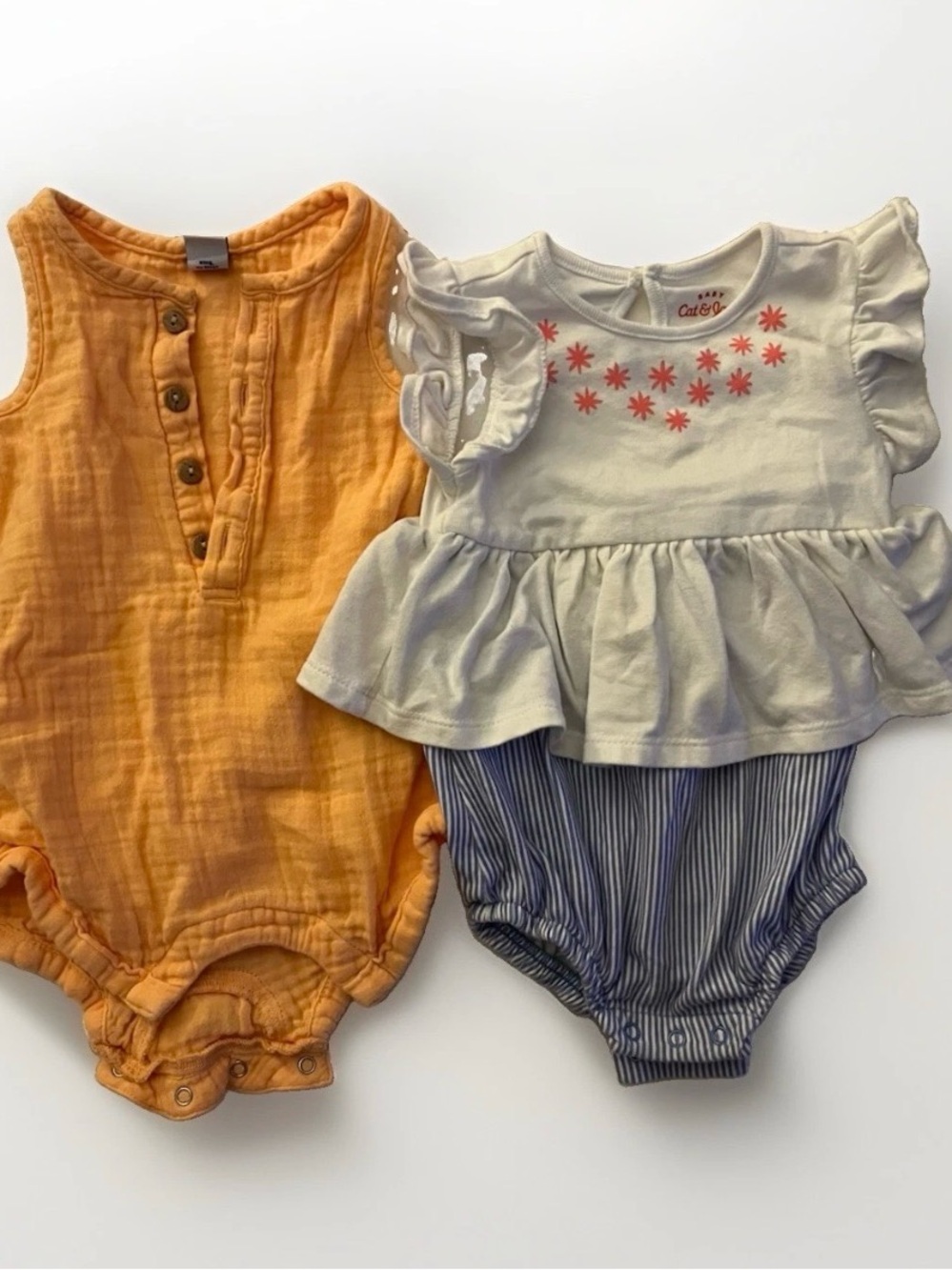 Old Navy Orange Muslin Baby One-Piece